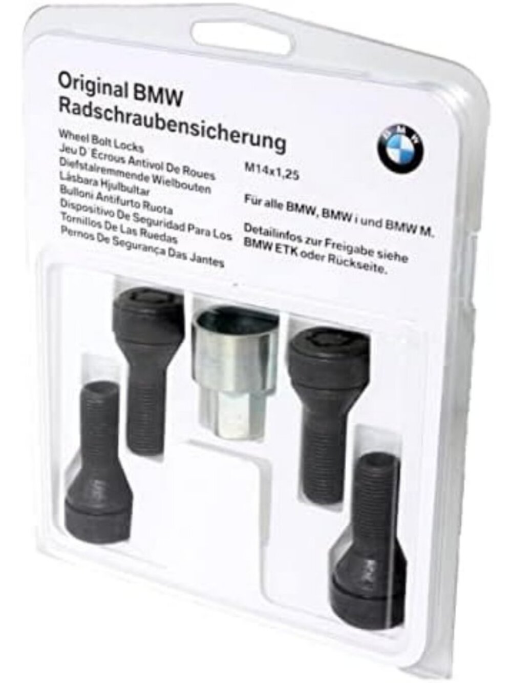 Set of 4 Wheel Locks 14x1.25mm - Secure Your Tires, Anti-Theft Protection